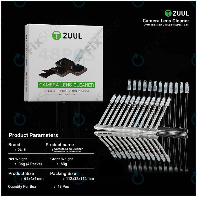 Čistilne gel palčke za leče kamer, sintetična smola, 2UUL CL21, 48 kos/pakiranje