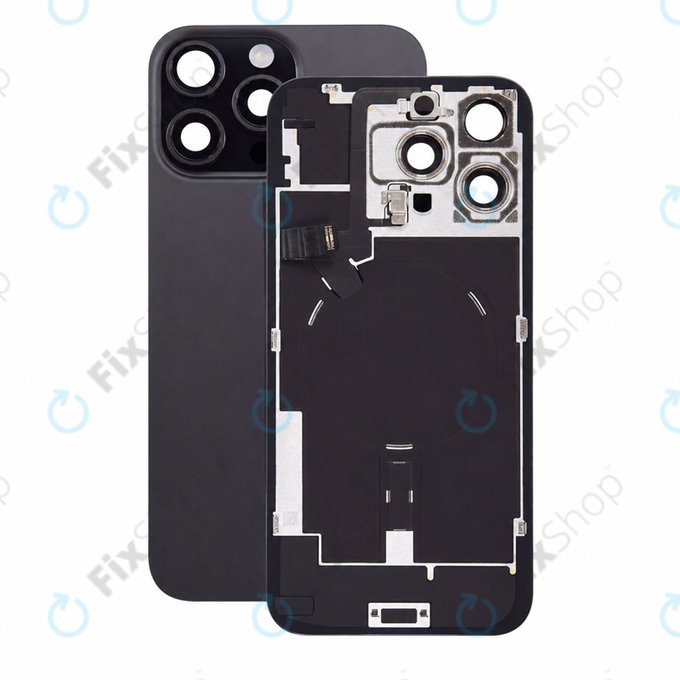 Steklo zadnjega ohišja za iPhone 16 Pro Max, Black Titanium, Pulled A
