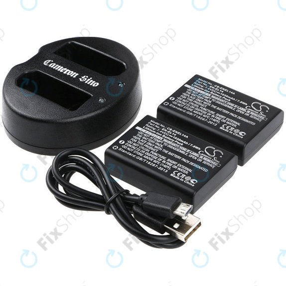 2 bateriji s polnilnikom zaNikon Coolpix P7000, P7700, D3100, D3200, D5100, 1030mAh, Li-Ion, 7.4V, EN-EL14, HQ