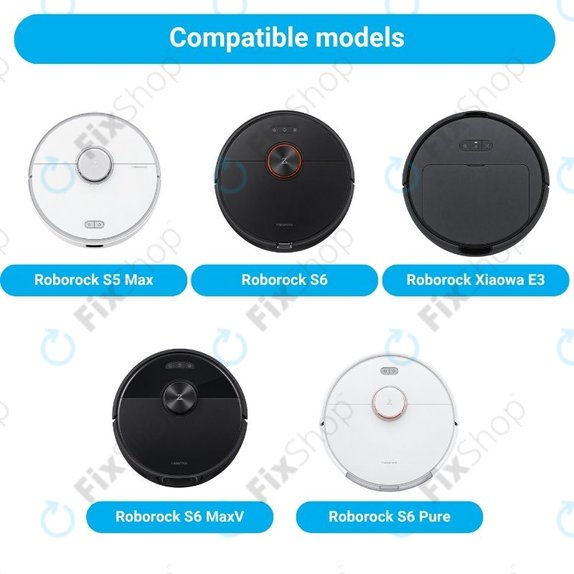 Komplet nadomestnih delov za Xiaomi Roborock S5 Max, S6, S6 MaxV, S6 Pure, Xiaowa E3 (2x Glavna krtača, 4x Filter, 4x Stranska krtača – bela)
