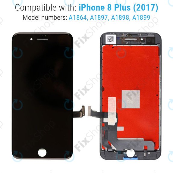 Apple iPhone 8 Plus - LCD zaslon + steklo na dotik + okvir (Black) TFT