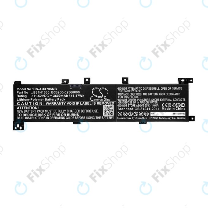 Baterija za Asus A705QA, Asus F705MA-Bx030t, 3600mAh, Li-Pol, 11.52V, B31N1635, HQ