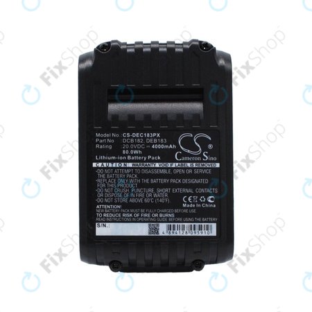 DeWalt DC-series, Klein Tools ACSR, D3, EHS, MCM-series - Baterija DCB182, DCB183, BAT207T44H, BAT20GD1 4000mAh HQ