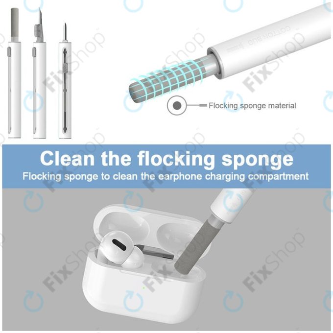 Čistilno pero za čiščenje telefonov in slušalk (belo)