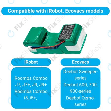 iRobot Roomba Combo-series, Ecovacs Deebot-series - Baterija 4720110, DM88 Ni-MH 12.0V 3000mAh HQ
