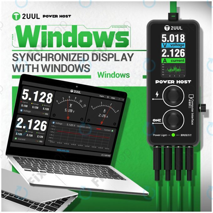Digitalni USB-C tester napetosti in toka (Power Host), 2UUL PW15