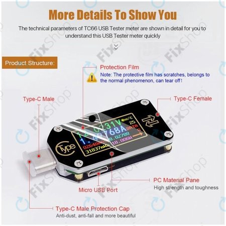 Joy-it JT-TC66C - večnamenski multimeter (USB-C)