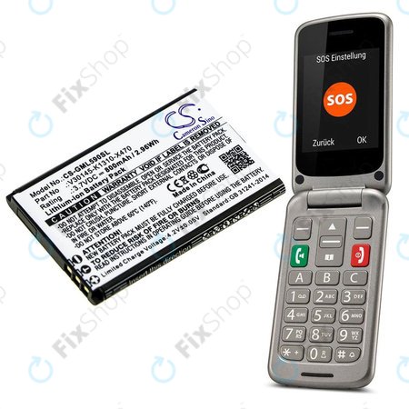 Baterija za Saiet Lumina, Ready, Single, Brondi Amico Favoloso, Gigaset GI390, 590, 800mAh, Li-Ion, 3.7V, V30145-K1310-X470, HQ