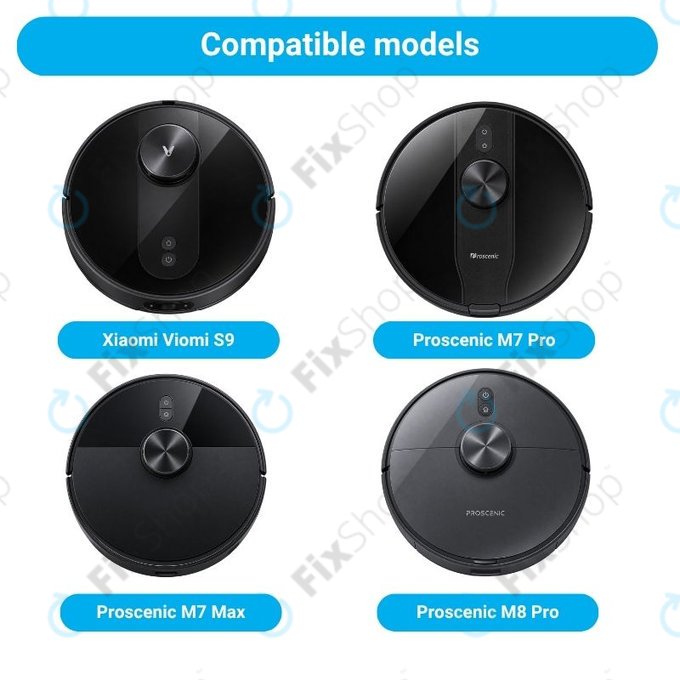 Komplet nadomestnih delov za Xiaomi Viomi S9, Proscenic M7 Pro, M7 Max, M8 Pro (2x Glavna krtača, 4x Filter, 4x Stranska krtača, 4x Krpa za brisanje, 4x Vrečke za prah)