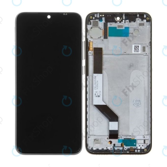 Xiaomi Redmi Note 7 - LCD zaslon + steklo na dotik + okvir (Space Black) - 5606100920C7, 560610100033, 560610125033 Genuine Service Pack