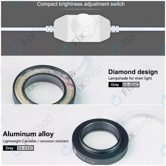 Sunshine SS-033C - Zaščitno steklo leče z LED osvetlitvijo ozadja