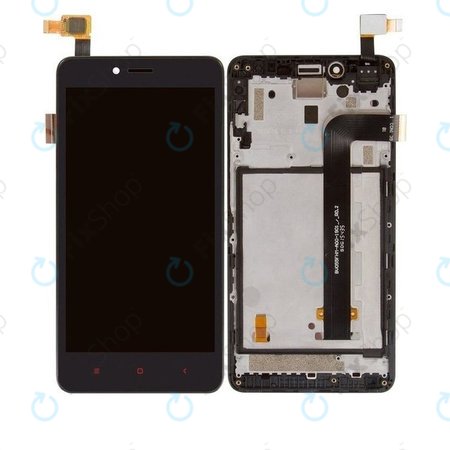 Xiaomi Redmi Note 2 - LCD zaslon + steklo na dotik + okvir (Black) TFT
