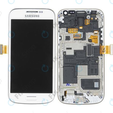 Samsung Galaxy S4 Mini i9195 - LCD zaslon + steklo na dotik + okvir (White Frost) - GH97-14766B Genuine Service Pack