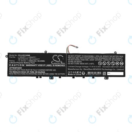 Baterija za Lenovo Yoga, 4300mAh, Li-Pol, 15.36V, L18D4PF1, HQ