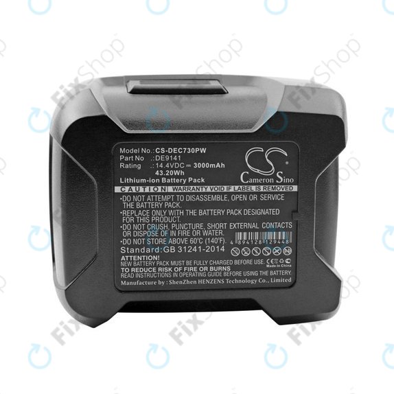 Baterija za Dewalt DC528, DC612, DC728, DC830, Wurth BS 14-A, 3000mAh, Li-Ion, 14.4V, DE9141, HQ