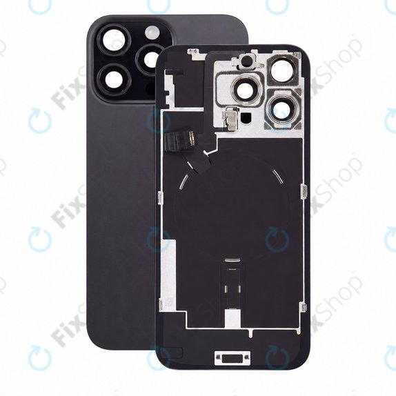 Steklo zadnjega ohišja za iPhone 16 Pro Max, Black Titanium, Pulled A