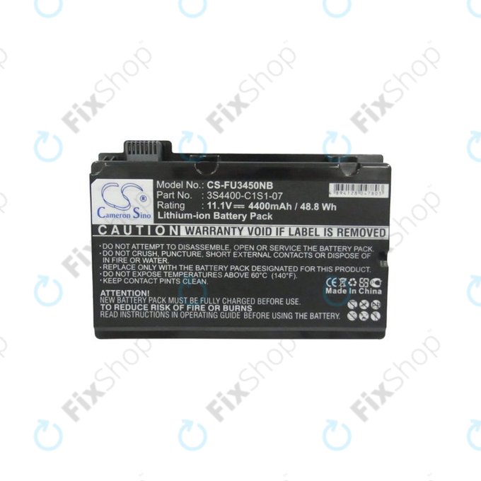 Baterija za Fujitsu Amilo Pi3450, Amilo Pi3525, Amilo Pi3540, 4400mAh, Li-Ion, 11.1V, 3S4400-C1S1-07, HQ