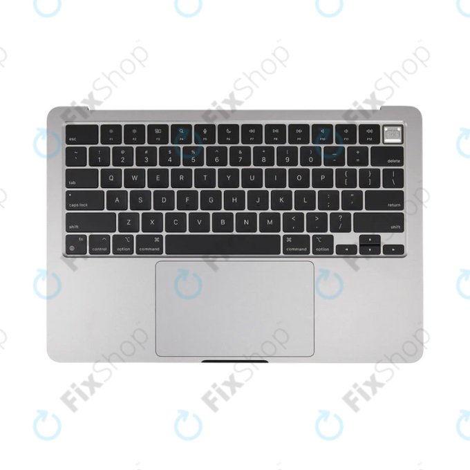 Zgornji okvir tipkovnice za MacBook Air 13", A3113 (2024), US tipkovnico in baterijo, Space Gray, 661-40227, Genuine Apple