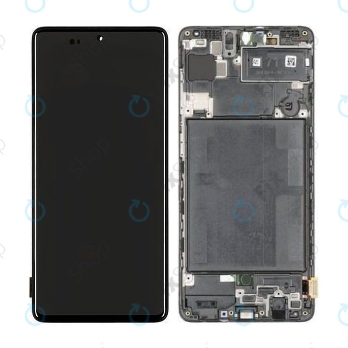 Samsung Galaxy A71 A715F - LCD zaslon + steklo na dotik + okvir (Prism Crush Black) - GH82-22152A, GH82-22248A Genuine Service Pack