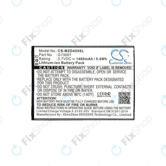 Baterija za Navon Mizu D455, 1460mAh, Li-Ion, 3.7V, G13001, HQ