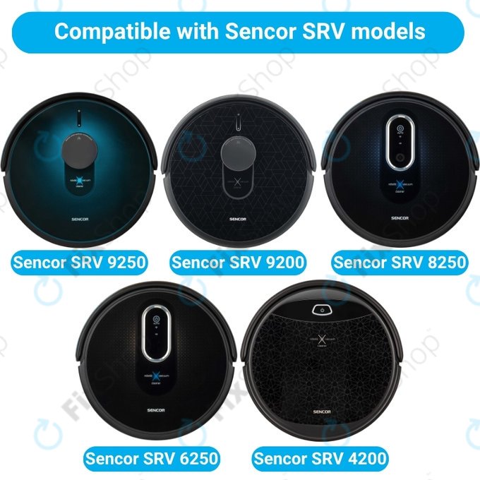 Komplet nadomestnih delov za Sencor SRV9250, 9200, 8250, 6250, 4200 (2x Glavna krtača, 4x Filter, 4x Stranska krtača, 4x Krpa za brisanje)