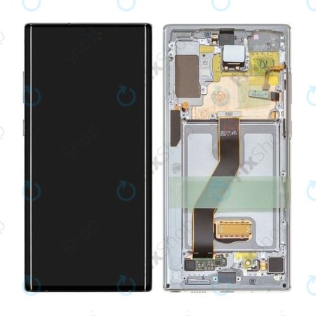 Samsung Galaxy Note 10 Plus - LCD zaslon + steklo na dotik + okvir (Aura White) - GH82-20838B, G82-20900B Genuine Service Pack
