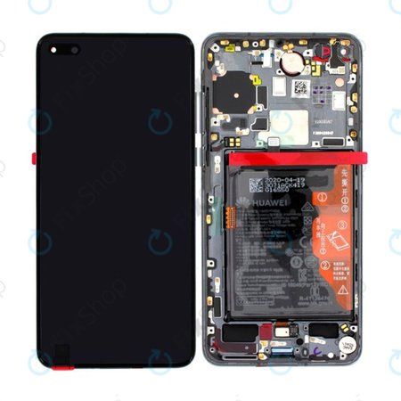 Huawei P40 - LCD zaslon + steklo na dotik + okvir + baterija + senzor prstnih odtisov (Black) - 02353MFA Genuine Service Pack