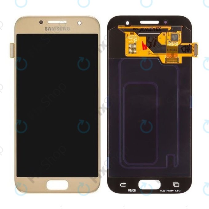 Samsung Galaxy A3 A320F (2017) - LCD zaslon + steklo na dotik (Gold Sand) - GH97-19732B, GH97-19753B Genuine Service Pack