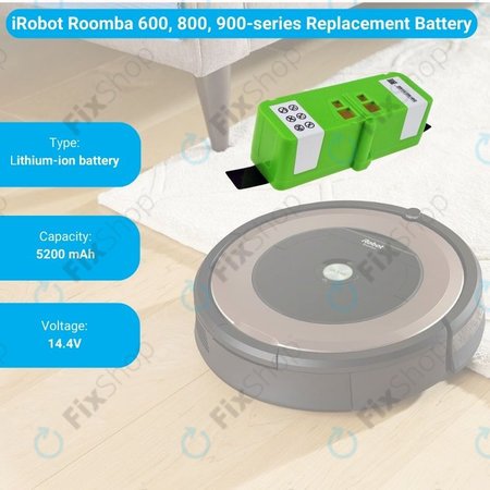 iRobot Roomba 600, 800, 900-series - Baterija 4502233, 4374392, 2130LI Li-Ion 14.4V 5200mAh HQ