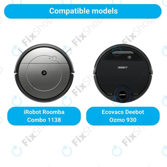 Komplet nadomestnih delov za iRobot Roomba Combo 1138, Ecovacs Deebot Ozmo 930 (1x Glavna krtača, 2x Filtri, 2 para stranskih krtač, 2x Krpe za brisanje)
