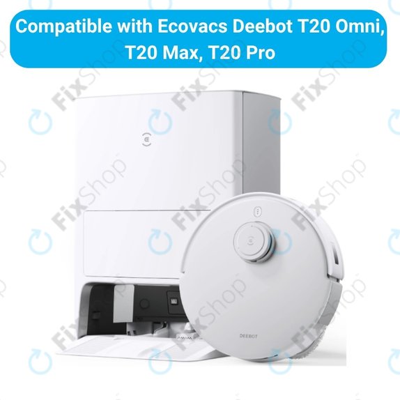 Komplet nadomestnih delov za Ecovacs T20, T20 Max, T20 Pro (1x Glavna krtača, 2x Filter, 2x Stranska krtača – bela)