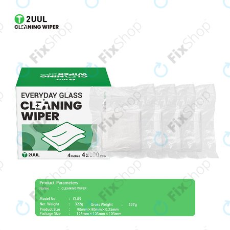 Čistilne krpe za steklo, brez prašenja, 2UUL CL05, 4x100 kos/škatla