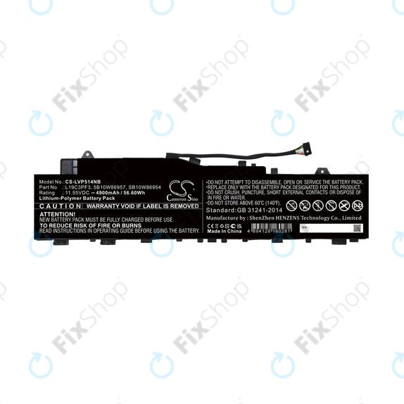 Baterija za Lenovo Ideapad 5 14, Xiaoxin Air 14 2020, 4900mAh, Li-Pol, 11.55V, 5B10W86957, HQ
