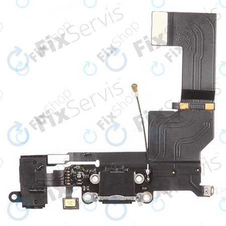 Apple iPhone 5S - Priključek za polnjenje + priključek Jack + mikrofon + Flex kabel (Black)