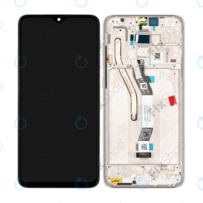 Xiaomi Redmi Note 8 Pro - LCD zaslon + steklo na dotik + okvir (Pearl White) - 56000300G700 Genuine Service Pack