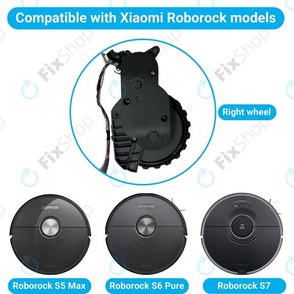 Xiaomi Roborock S5 Max, S6 Pure, S7 - kolo z Motorjem (Desno) (Črna)