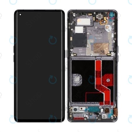 Oppo Find X2 Pro - LCD zaslon + steklo na dotik + okvir (Black) - 4903839 Genuine Service Pack