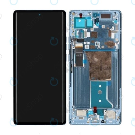 Motorola Edge 40 Pro - LCD zaslon + steklo na dotik + okvir (Lunar Blue) - 5D68C21987 Genuine Service Pack
