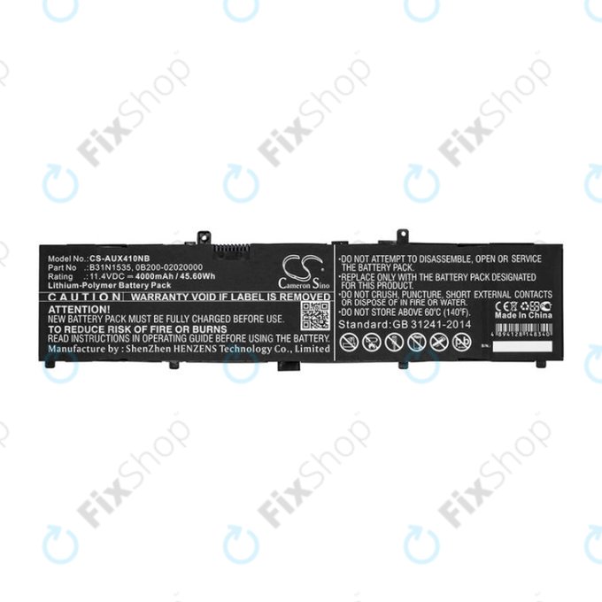 Baterija za Asus UX310, UX310UAK, UX410UQ, 4000mAh, Li-Pol, 11.4V, B31N1535, HQ