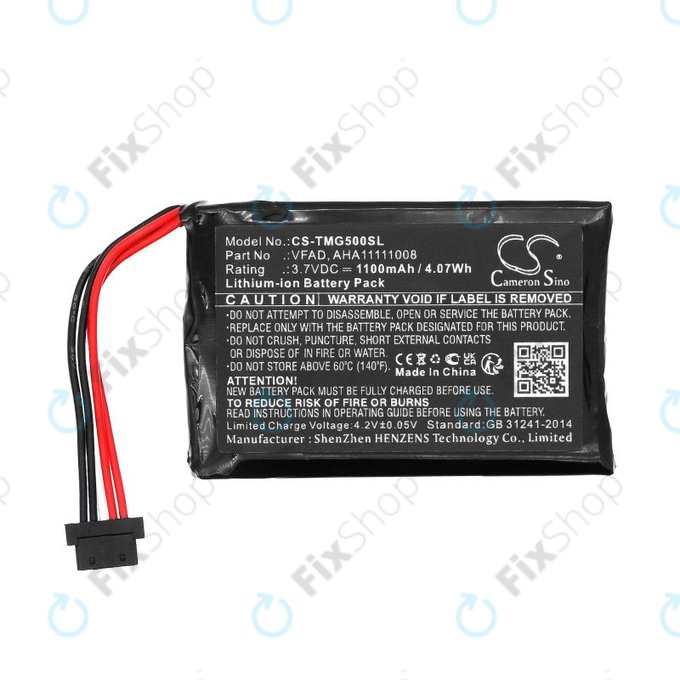 Baterija za TomTom GO 5000, 5100, 6000, 6100, 6200, Pro 5250, 1100mAh, Li-Ion, 3.7V, VFAD, HQ