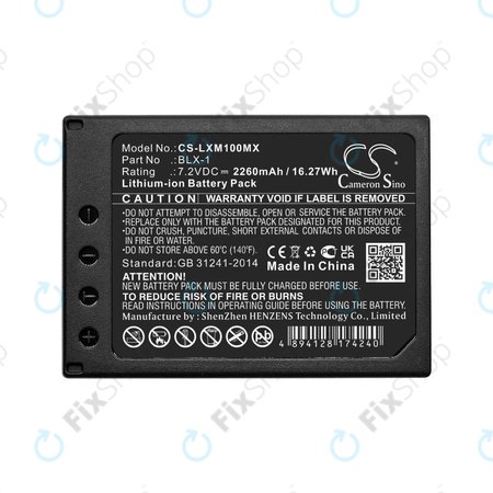 Baterija za Olympus OM SYSTEM OM-1, OM-1 Mirrorless, 2260mAh, Li-Ion, 7.2V, BLX-1, HQ