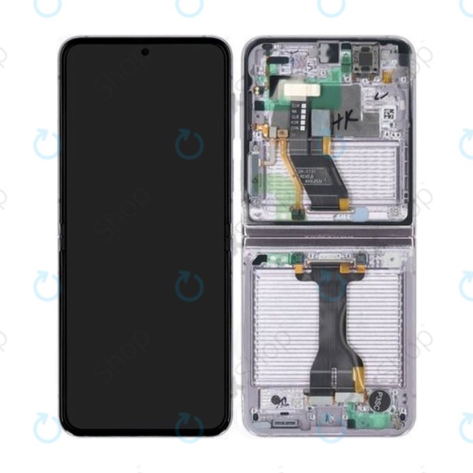Samsung Galaxy Z Flip 5 F731B - LCD zaslon + steklo na dotik + okvir (Lavender) GH82-31828C, GH82-31827C Genuine Service Pack