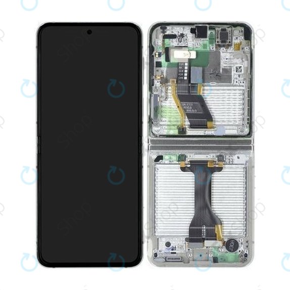 Samsung Galaxy Z Flip 5 F731B - LCD zaslon + steklo na dotik + okvir (Cream) - GH82-31827B Genuine Service Pack