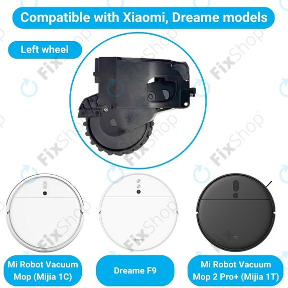 Xiaomi Dreame F9, Mi Robot Vacuum Mop (Mijia 1C), 2 Pro+ (Mijia 1T) - Kolo z Motorjem (Levo) (Črna)
