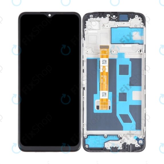 Oppo A17 - LCD zaslon + steklo na dotik + okvir (Midnight Black) TFT