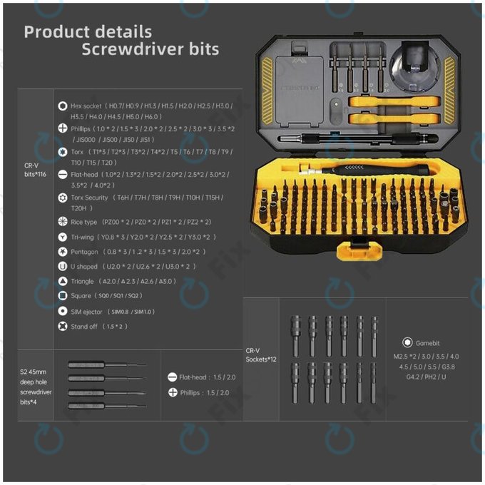 Jakemy JM-8183 - Komplet natančnih orodij za servisiranje mobilnih telefonov, tablic in računalnikov