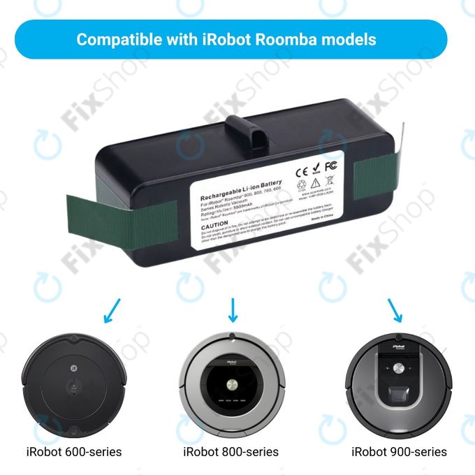 iRobot Roomba 600, 800, 900-series - Baterija 4502233, 4374392, 2130LI Li-Ion 14.8V 5800mAh