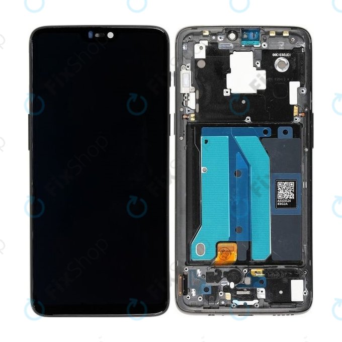 OnePlus 6 - LCD zaslon + steklo na dotik + okvir (Midnight Black) TFT
