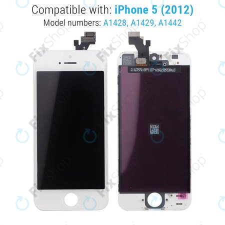 Apple iPhone 5 - LCD zaslon + steklo na dotik + okvir (White) TFT