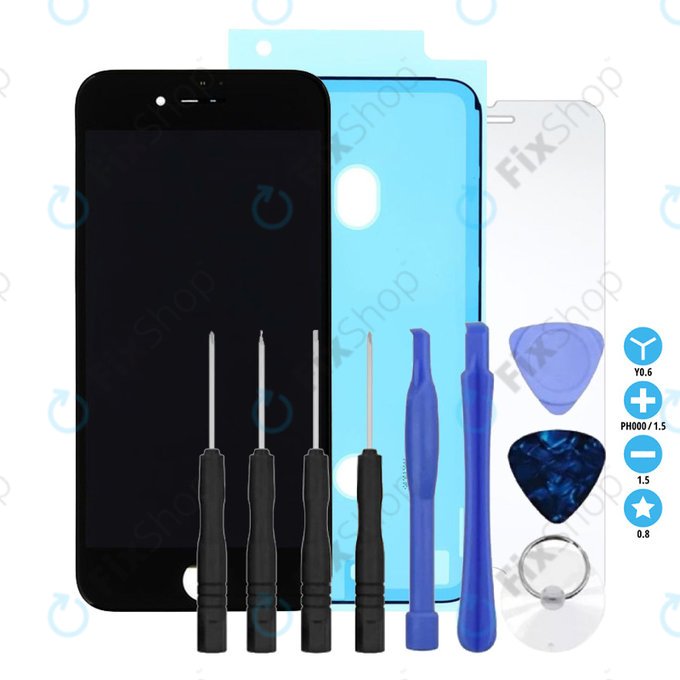 Apple iPhone 8, SE (2020), SE (2022) - LCD zaslon + steklo na dotik + okvir (Black) In-Cell FixPremium + Lepilo za LCD + Kaljeno steklo + Set orodij - Multipack